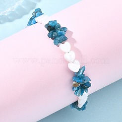 Natural Apatite & Freshwater Shell Beaded Bracelets for Women&nbsp;BJEW-JB13953