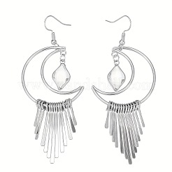 Moon Alloy Rhinestone Dangle Earrings&nbsp;FS-WGEABDC-02