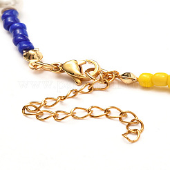 Glass Seed & Glass Pearl Beaded Necklace for Girl Women&nbsp;X1-NJEW-TA00007