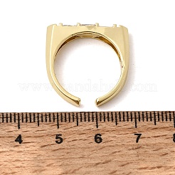 Brass Micro Pave Cubic Zirconia Cuff Open Rings for Women&nbsp;RJEW-L343-02G-06