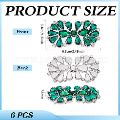 6Pcs Flower Glass Rhinestone Cabochons&nbsp;DIY-FG0010-18D