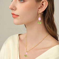 DIY Tulip Flower Lampwork & Glass Pendants Making Kits&nbsp;DIY-AR0004-77