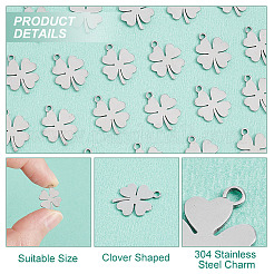 50Pcs 304 Stainless Steel Charms&nbsp;STAS-AR0001-45