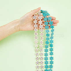 4 Strands 2 Colors Ocean Theme Synthetic Turquoise Beads Strands&nbsp;G-FH0001-93