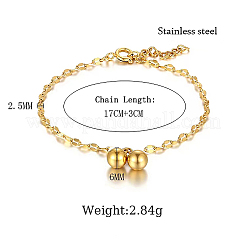 304 Stainless Steel Round Charm Bracelets&nbsp;BK1127-1