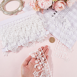 Star & Moon Polyester Lace Trim Ribbon&nbsp;OCOR-WH20003-11A-02