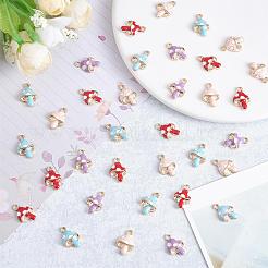 40 Pieces Mushroom Charms Pendant Alloy Enamel Mushroom Charm Mixed Color for Jewelry Necklace Earring Bracelet Making Crafts&nbsp;JX733A
