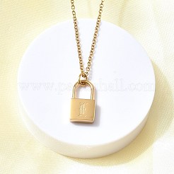 304 Stainless Steel Rolo Chain Pendant Necklaces&nbsp;NJEW-S444-01G-05