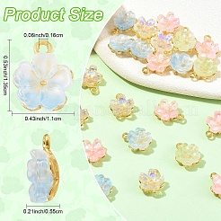 20Pcs 4 Colors Alloy Glass Charms&nbsp;FIND-YW0012-41