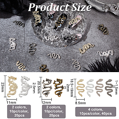 80Pcs 8 Style Alloy Cabochons&nbsp;MRMJ-OC0003-86
