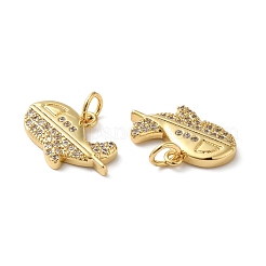 Rack Plating Brass Pave Cubic Zirconia Pendants&nbsp;KK-O142-29G