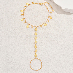 Simple Brass Summer Beach Vacation Women's Coin Toe Ring Anklets for Women&nbsp;FG6799