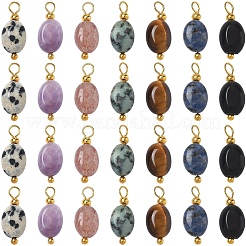 35Pcs 7 Style Natural Mixed Stone Pendants&nbsp;PALLOY-YW00142