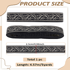 5 Yards Ethnic Style Polyester Jacquard Flower Ribbon&nbsp;OCOR-LP0003-84