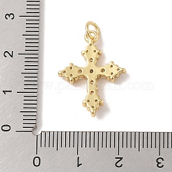 Rack Plating Brass Micro Pave Cubic Zirconia Pendants&nbsp;KK-Z047-08G-01-RS