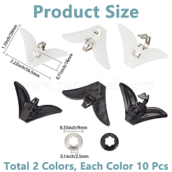 20Pcs 2 Colors Plastic & Iron Triangle Bow Tie Clips&nbsp;FIND-CY0002-36