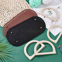 2Pcs 2 Colors Oval PU Leather Knitting Crochet Bags Nail Bottom Shaper Pads&nbsp;DIY-PH0029-30B