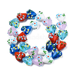 Handmade Bumpy Lampwork Beads Strands&nbsp;LAMP-N029-011A