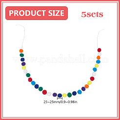 Wool Pompom Ball Hanging Streamer&nbsp;DIY-WH0349-506
