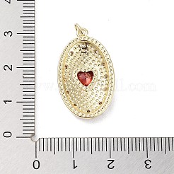 Rack Plating Brass Micro Pave Clear Cubic Zirconia Pendants&nbsp;KK-H474-23G-04