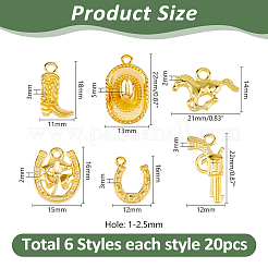 120Pcs 6 Styles Alloy Pendants&nbsp;FIND-HS0002-13A