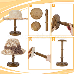 Rubber Wood Dome Shaped Stem Hat Rack&nbsp;ODIS-WH0025-254B
