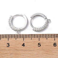 Brass Micro Pave Cubic Zirconia Hoop Earring Findings&nbsp;KK-P257-05P