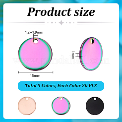 60Pcs 3 Colors Ion Plating(IP) 304 Stainless Steel Charms&nbsp;STAS-PH0006-68
