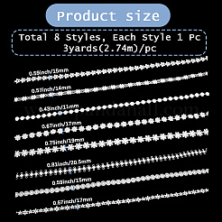 24 Yards 8 Styles Milk Fiber Lace Trim Ribbon&nbsp;OCOR-CY0001-09A