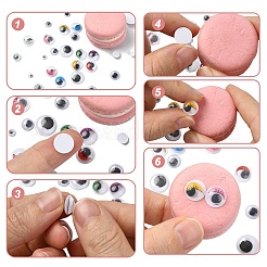 743Pcs Black & White Plastic Wiggle Googly Eyes Buttons&nbsp;KY-YW0001-12