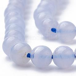 Natural Blue Chalcedony Bead Strands&nbsp;G-R193-02-4mm