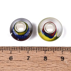 Handmade Lampwork & Brass Core European Beads&nbsp;LAMP-N044-08S-01