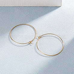 Long-Lasting Plated Brass Hoop Earrings Findings&nbsp;KK-BC0005-10G-NF