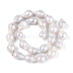 Baroque Natural Nucleated Pearl Keshi Pearl Beads Strands&nbsp;PEAR-S020-F08-01