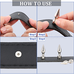 20Pcs Zinc Alloy Spikes Screwback Studs&nbsp;FIND-GF0008-53A