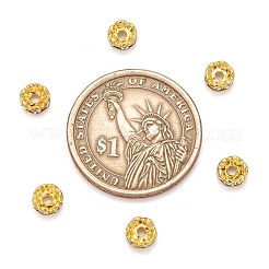 Brass Grade A Crystal Rhinestone Spacer Beads&nbsp;RB-A006-6MM-G