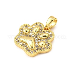 Brass Micro Pave Cubic Zirconia Pendants&nbsp;KK-R227-03G