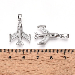 Brass Micro Pave Cubic Zirconia Pendants&nbsp;KK-T070-79P