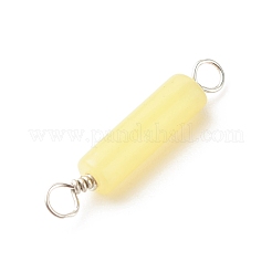 Natural Lemon Jade Connector Charms&nbsp;PALLOY-JF01574-02