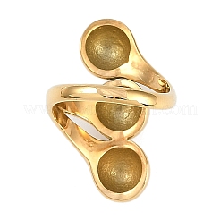 304 Stainless Steel Open Cuff Rings for Women&nbsp;RJEW-A049-01A-G