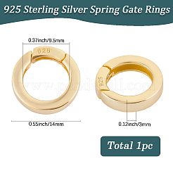 1Pc 925 Sterling Silver Spring Gate Rings&nbsp;STER-SC0001-65A