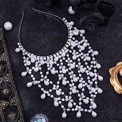 Imitation Pearls Hair Bands for Women Girls&nbsp;AJEW-WH20033-107