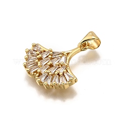 Brass Micro Pave Cubic Zirconia Pendants&nbsp;KK-K401-18G