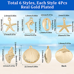 24Pcs 6 Styles Rack Plating Alloy Pendants&nbsp;FIND-SC0013-07