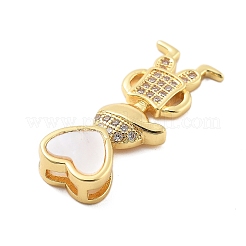 Real 18K Gold Plated Brass Micro Pave Cubic Zirconia Pendants&nbsp;KK-L209-100G-01