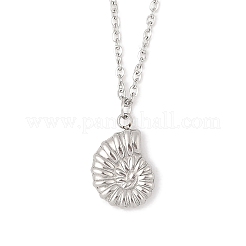 Conch Shape 304 Stainless Steel Pendant Necklaces & Bracelets & Stud Earrings Sets for Women&nbsp;SJEW-C004-15P