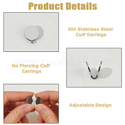 12Pcs 304 Stainless Steel Cuff Earrings&nbsp;EJEW-HS0001-28P
