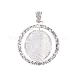 Alloy Pendant Cabochon Settings&nbsp;X-PALLOY-S107-005S-RS