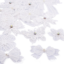 16Pcs 8 Styles Polyester Lace Embroider Thread Iron on/Sew On Patches&nbsp;PATC-TA0001-13