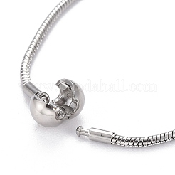 Tarnish Resistant 304 Stainless Steel Round Snake Chain Bracelet Making&nbsp;BJEW-F412-01P